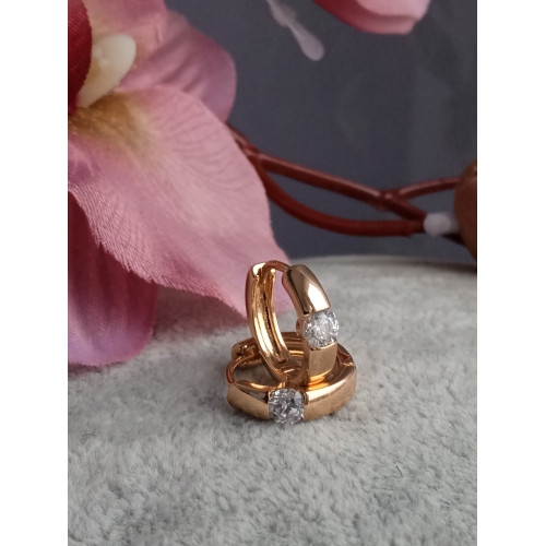 Сережки кільця з цирконами