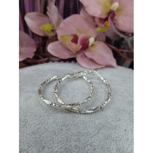 Сережки кільця, бижутерний сплав, 4,0см