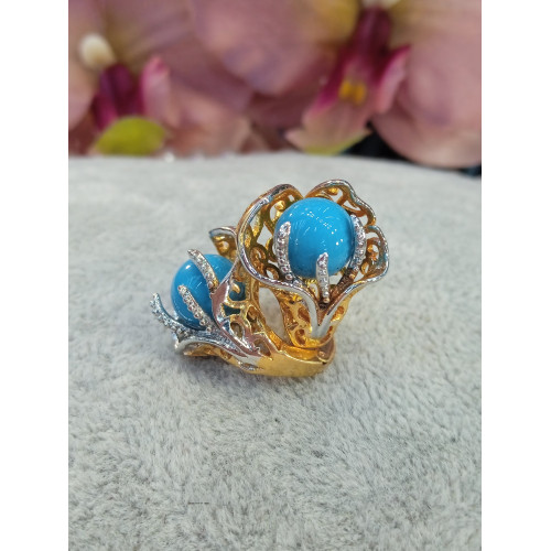 Сережки з блакитними перлинками