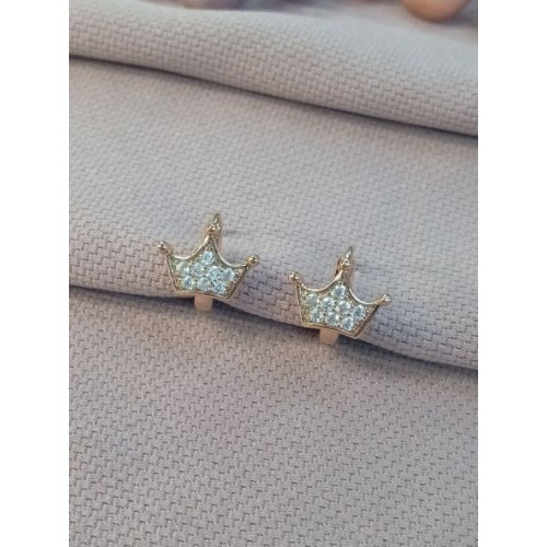 Сережки коронки з цирконами Сережки коронки з цирконами