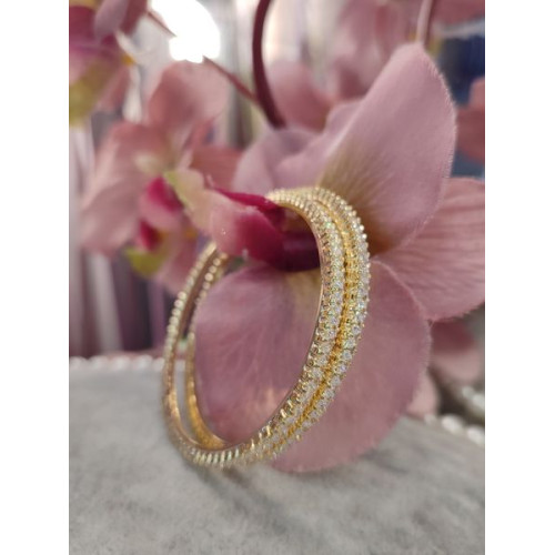 Сережки кільця з цирконами 6см