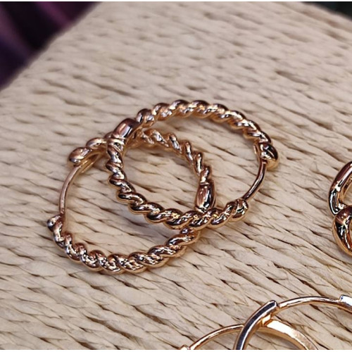 Сережки кільця фактурні 2,0см