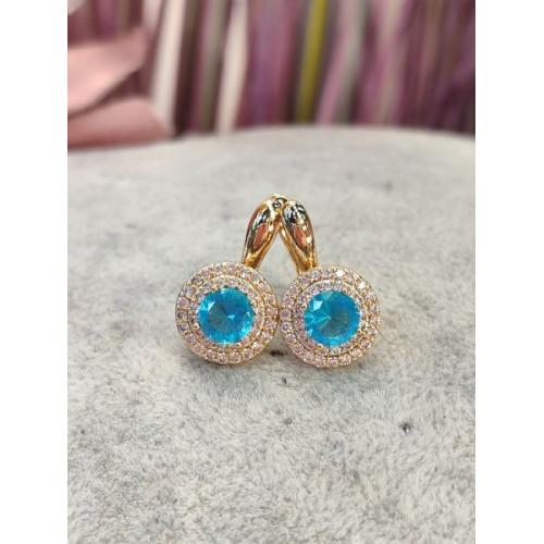 Сережки з блакитними цирконами