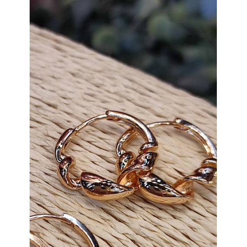 Сережки кільця фактурні 1,9см