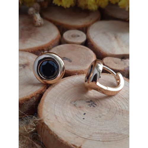 Сережки з чорними цирконами