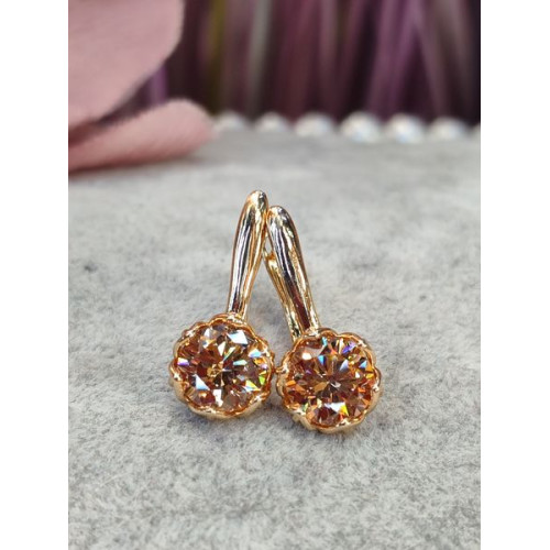 Сережки з жовтим цирконом