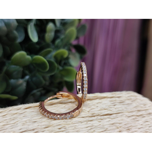 Сережки кільця з цирконами