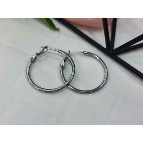 Сережки кільця сталь 3,0см Сережки кільця сталь 3,0см