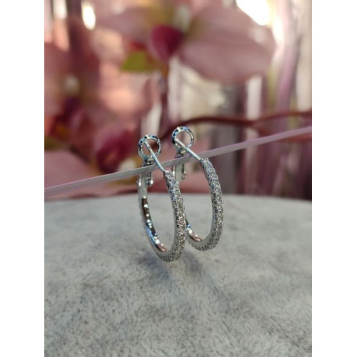 Сережки кільця з цирконами