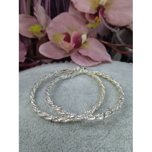 Сережки кільця, бижутерний сплав, 5,0см