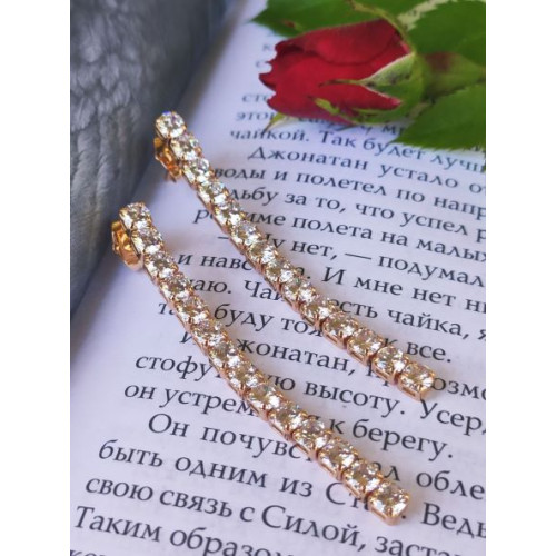 Сережки доріжки з цирконами Сережки доріжки з цирконами