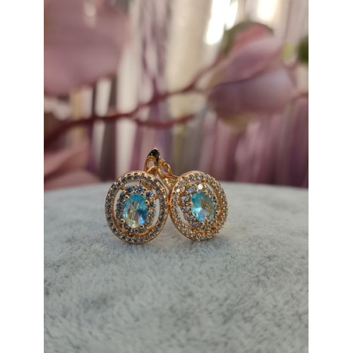Сережки з блакитними цирконами