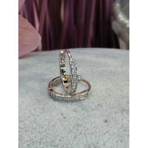 Сережки кільця з цирконами Сережки кільця з цирконами