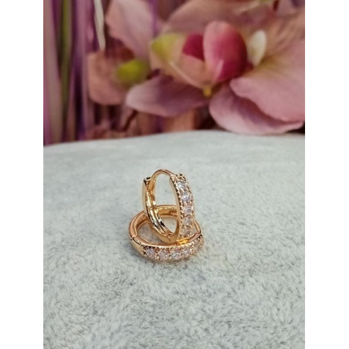 Сережки кільця з цирконами