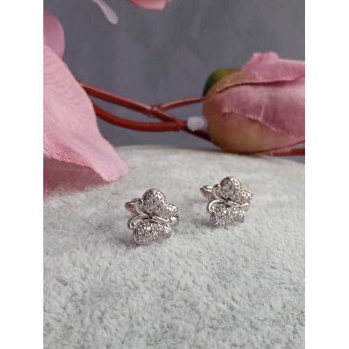 Сережки метелики з цирконами Сережки метелики з цирконами