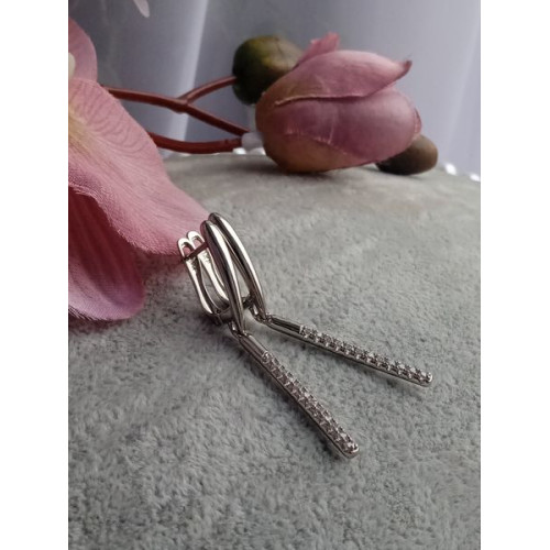 Сережки палички з цирконами