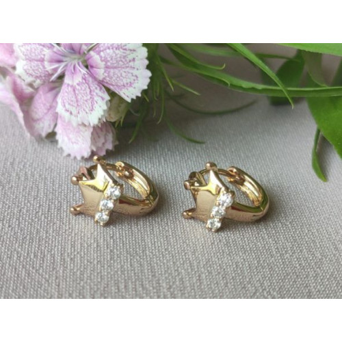 Сережки коронки з цирконами