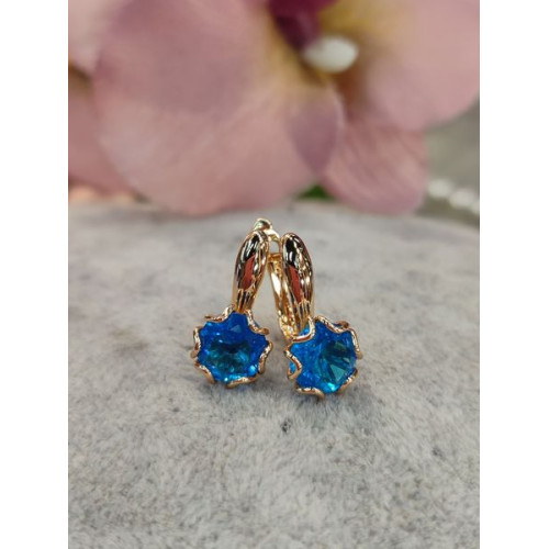 Сережки з блакитними цирконами