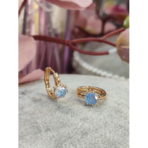 Сережки з блакитними цирконами