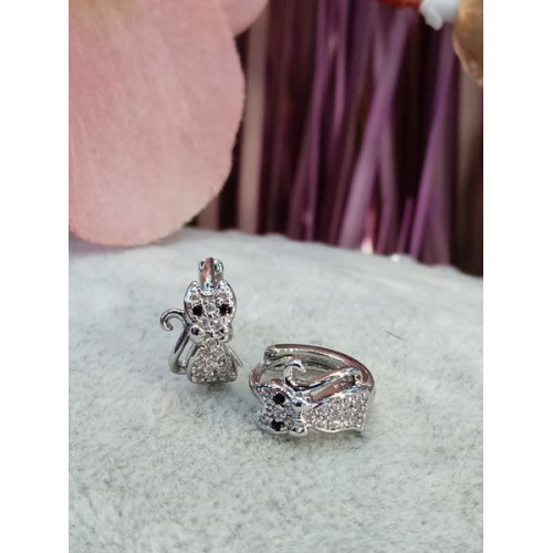 Сережки котики з цирконами