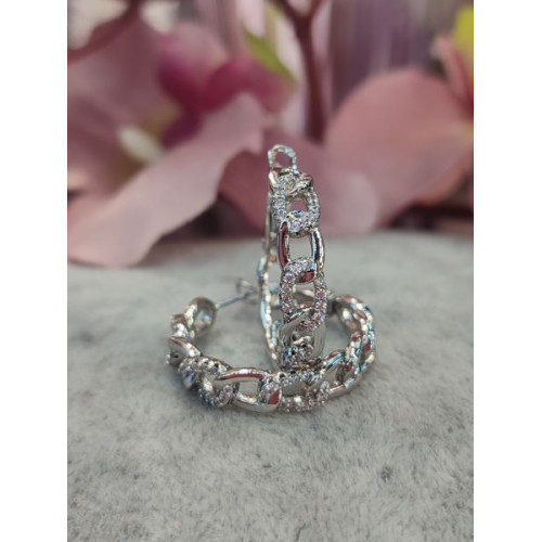 Сережки кільця з цирконами Сережки кільця з цирконами