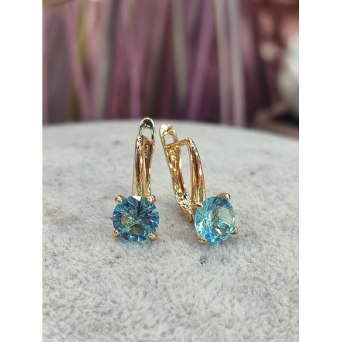 Сережки з блакитними цирконами