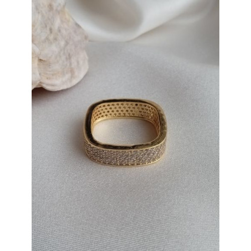 Каблучка квадратна з цирконами