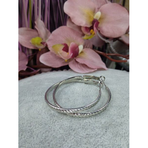 Сережки кільця, бижутерний сплав, 4,0см