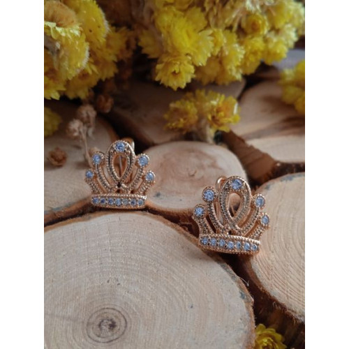 Сережки коронки з цирконами