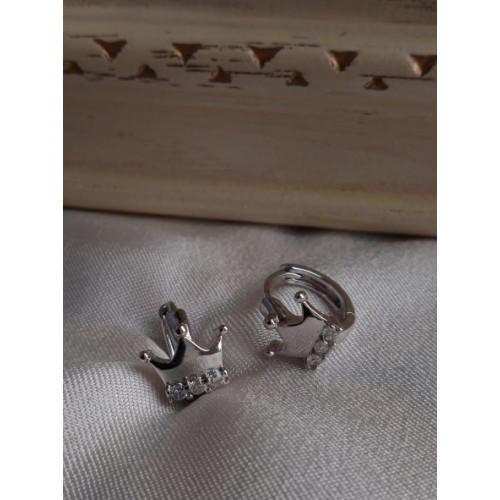 Сережки коронки з цирконами
