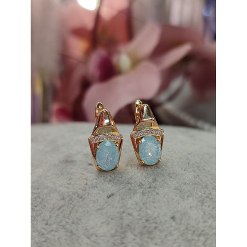 Сережки з блакитними цирконами