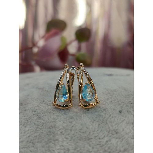 Сережки з блакитними цирконами