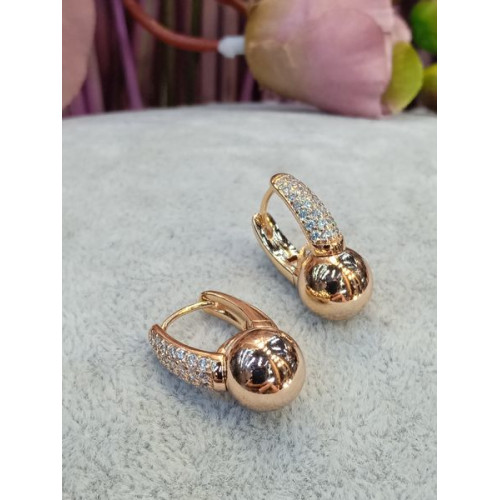 Сережки кульки, циркони