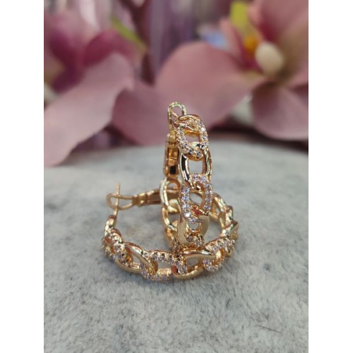 Сережки кільця з цирконами