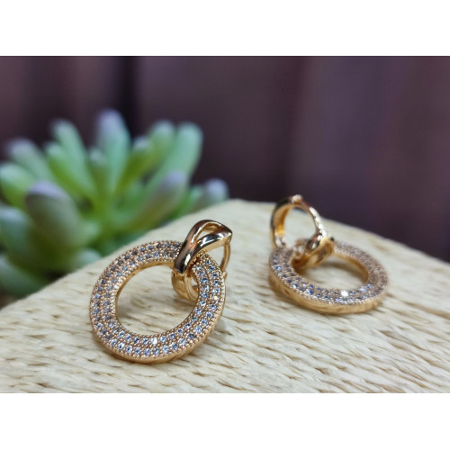 Сережки кола в цирконах