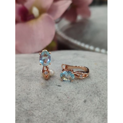 Сережки з блакитними цирконами
