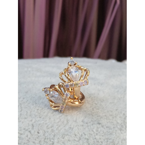 Сережки коронки з цирконами