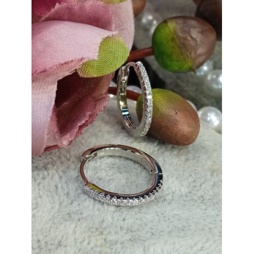 Сережки кільця з цирконами Сережки кільця з цирконами